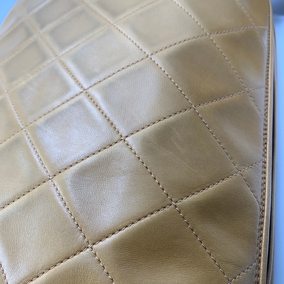 Authentic CHANEL Lambskin Camel (Dark Beige) Large Camera Bag with Tassel - Picture 8 of 12